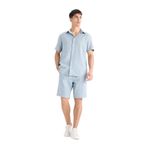 DeFacto%100 Pamuk Relax Fit Cepli Keten Görünümlü Bermuda Şort, 30, C7381AX25SM, Mavi-BE524, Erkek