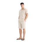 DeFacto%100 Pamuk Relax Fit Cepli Keten Görünümlü Bermuda Şort, 40, C7381AX25SM, Bej-BG655, Erkek
