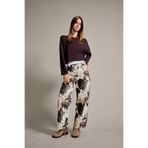 DeFacto%100 Pamuk Relax Fit Desenli Jean Pantolon, 40, G3609AX25AU, Beyaz-WT34, Kadın