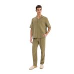 DeFacto%100 Pamuk Relax Fit Rahat Kesim Yazlık Müslin Kısa Paça Pamuklu Jogger Pantolon, 36, D6144AX25SM, Haki-KH436, Erkek