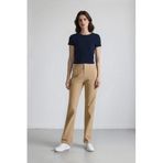 DeFacto%100 Pamuk Straight Fit Gabardin Pantolon Yüksek Bel, 34, E4346AX25SP, Bej-BG638, Kadın