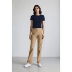 DeFacto%100 Pamuk Straight Fit Gabardin Pantolon Yüksek Bel, 42, E4346AX25SP, Bej-BG638, Kadın
