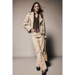 DeFacto%100 Pamuk Straight Fit Normal Bel Gabardin Pantolon, 40, H0092AX26SP, Bej-BG738, Kadın