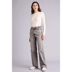 DeFacto%100 Pamuk Straight Fit Yüksek Bel Jean Pantolon, 34, G3543AX25CW, Gri-NM55, Kadın