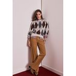 DeFacto%100 Pamuk Straight Wide Fermuarlı Normal Bel Standart Boy Kadife Pantolon, 40, G1618AX25AU, Kahve-BN302, Kadın