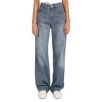 DeFacto%100 Pamuk Straight Wide Jean Pantolon, 44, F5527AX26SP, Mavi, Kadın