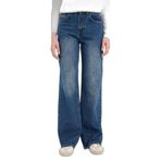DeFacto%100 Pamuk Straight Wide Yüksek Bel Jean Pantolon, 40, G8848AX26SP, Mavi-NM34, Kadın