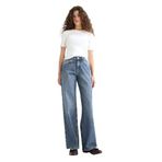 DeFacto%100 Pamuk Straight Wide Yüksek Bel Jean Pantolon, 42, E9130AX25AUNM28-1013002, Mint Mavi, Kadın