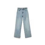 DeFacto%100 Pamuk Straight Wide Yüksek Bel Jean Pantolon, 42, F9582AX26SP, Mavi-NM39, Kadın