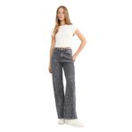 DeFacto%100 Pamuk Straight Wide Yüksek Bel Jean Pantolon, 42, G0925AX25WN, Antrasit-NM36, Kadın