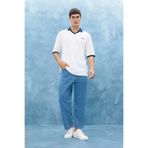 DeFacto%100 Pamuk Tapered Wide Leg Fit Geniş Paça Jean Yıkamalı Pantolon, 36, G2467AX25AU, Mavi-NM28, Erkek