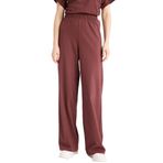 DeFacto%100 Pamuk Wide Leg Geniş Paça Premium Pantolon, L, E5782AX25SP, Bordo-BR475, Kadın