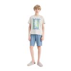 DeFacto%100 Pamuklu Baskılı Beli Lastikli Pijama Takımı Erkek Çocuk
