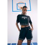 DeFactoFit NBA Brooklyn Nets Cropped Fit Bisiklet Yaka Kısa Kollu Tişört B9953AX25SMBK81