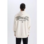 DeFactoFit NBA Brooklyn Nets Oversize Geniş Kalıp Kapüşonlu Skuba Dalgıç Kumaş Sporcu Sweatshirt