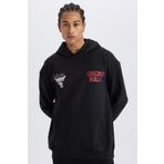 DeFactoFit NBA Chicago Bulls Boxy Fit Kapüşonlu Kalın Sporcu Sweatshirt