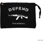 Defend Istanbul Siyah Clutch Astarlı Cüzdan / El Çantası - 25x18cm