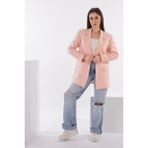 Defile Lüx Vatkalı Oversize Ceket Açık Somon - Eva Serisi - 40