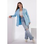 Defile Lüx Vatkalı Oversize Ceket Bebe Mavisi - Eva Serisi - 36