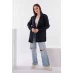 Defile Lüx Vatkalı Oversize Ceket Lacivert - Eva Serisi - 38