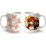 Define Moyas Genshin Impact Mavuika Porselen Kupa Bardak – Anime Tasarım – Çift Taraflı Baskı – Parlak Yüzey - 1 Adet - 330 ml