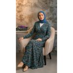 Defka %100 Pamuklu Tek Parça Namaz Elbisesi - Doğal ve Terletmez Kumaş - 3XL - Mavi