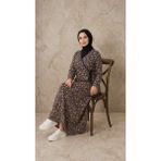 Defka %100 Pamuklu Tek Parça Namaz Elbisesi - Doğal ve Terletmez Kumaş - 4XL - Kahve