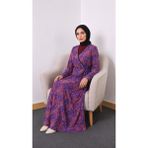 Defka %100 Pamuklu Tek Parça Namaz Elbisesi - Doğal ve Terletmez Kumaş - 4XL - Mor