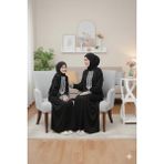 Defka Anne Kız Takım Şallı Namaz Elbisesi Takımı - Siyah - 4XL