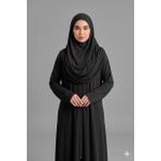 Defka Tek Parça Namaz Elbisesi Başörtülü Fermuarlı Rahat Kalıp - Siyah - 4XL