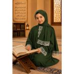 Defka Yazlık Kumaş Kız Çocuk Namaz Elbisesi Kolay Giyim - Yeşil - 14 Yaş