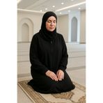 Defkay Tek parça boydan fermuarlı düz renk kadın namaz elbisesi ferace