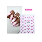 Defnail Koyu Pembe Gradient French Line Sticker Tırnak Tasarım Gradyant Frenç Stiker