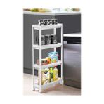 Defne Store 4 Katlı Tekerlekli Organizer Diktördgen Raf Ünitesi Beyaz - 02Y-Yeşil - Option-1