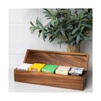 Defne Store 5 Bölmeli, Büyük Çay Kutusu, Sert Ahşap, 38,7 x 9,5 x 10,2 Cm, L - 0 Siyah - Option-1