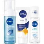 Defne Store Böğürtlen Dudak Bakım Kremi 4.8 gr + Koruyucu Bakım 75 ml + Yüz Yıkama Köpüğü 150 ml + Pump Sprey Deodorant Fresh Natural 75ML - Option-1