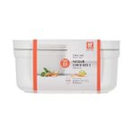 Defne Store Fresh & Save Vakumlu Yemek Taşıma Kabı, S, Plastik, Beyaz-Gri 3lü Paket - 0 Siyah - Option-1