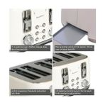 Defne Store Gem 4 Dilim Ekmek Kızartma Makinesi – 1800 W, Çift Kontrol Paneli | Vanilya Krem - Acı Kahve