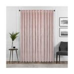 Defne Store Harper Kadife Çubuk Cep Perdeleri Yatak Odası Için, Tek Panel, 127 cm x 213 Cm, Allık - Option-1 - 1BW-Beyaz