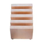 Defne Store Italyan Bıçak Bloğu, 10" x 10" x 16", Beyaz Renkli Kayın Ağacı - Kestane Akaju - Option-1