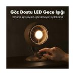 Defne Store Juo Q3 120° Salınımlı 3 Kademeli LED Işıklı Şarjlı Masaüstü Fan Vantilatör Retro Kırmızı - 001-Siyah