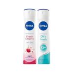 Defne Store Kadın Sprey Deodorant Cherry Fresh 150 Ml, 48 Saat Anti-Perspirant Koruma ve Kadın Sprey Deodorant Dry Fresh, 48 Saat Anti-Perspirant Koruma (150 Ml) - Option-1
