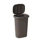 Defne Store Kapaklı Yaylı Mutfak Banyo Çöp Kovası, 13 Galon Gri Plastik Çöp Kutusu, 49.2 Litre - 000-Siyah - Option-1