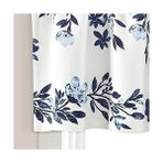 Defne Store Lush Tanisha Oda Karartma Pencere Perdesi Saçağı, 45,72 cm U x 132,08 cm G, Lacivert ve Beyaz - Option-1 - 1BW-Beyaz