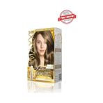 Defne Store Maxx Deluxe Serisi 24K Altın Parçacıklı Serum ile 1 Kutu 2 x 50 ml ve Geliştiriciler Saç Boyası (Fındık Kabuğu 7.3) - Option-1