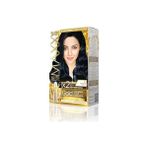 Defne Store Maxx Deluxe Serisi 24K Altın Parçacıklı Serum ile 1 Kutu 2 x 50 ml ve Geliştiriciler Saç Boyası (Mavi Siyah 1.1) - Option-1