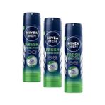 Defne Store Men Erkek Sprey Deodorant Fresh Sensation 150 Ml, Ter ve Ter Kokusuna Karşı 72 Saat Anti-Perspirant Koruma, Ferah Koku (3 Paketi) - Option-1