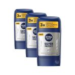 Defne Store Men Erkek Stick Deodorant Silver Protect 50 Ml, Ter ve Ter Kokusna Karşı 72 Saat Anti-Perspira (3 Paketi) - Option-1