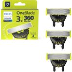 Defne Store Norelco Oneblade 360 Bıçaklar, Oneblade Elektrikli Tıraş Makinesi ve Düzeltici Için Orijinal Yedek Bıçaklar, Dayanıklı Paslanmaz Çelik, Döşeme, Kenar ve Tıraş, 3'lü Paket, Model QP430/80 - Option-1