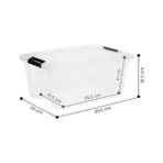 Defne Store Ohyama Kutu, Plastik Saklama Düzenleyici, 6'lı Paket, 6 x 15 L, Sabit, Klipsler, Istiflenebilir, Çok Amaçlı, Oturma Odası, Yatak Odası, Ofis, Kulübe - Ddntb-15 - Şeffaf - -50 C